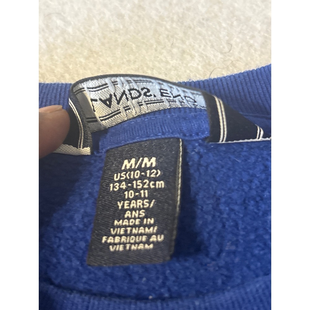 Lands' End Sweatshirt Kids Size M 10-12 Blue Fleece Pullover - Picture 4 of 13